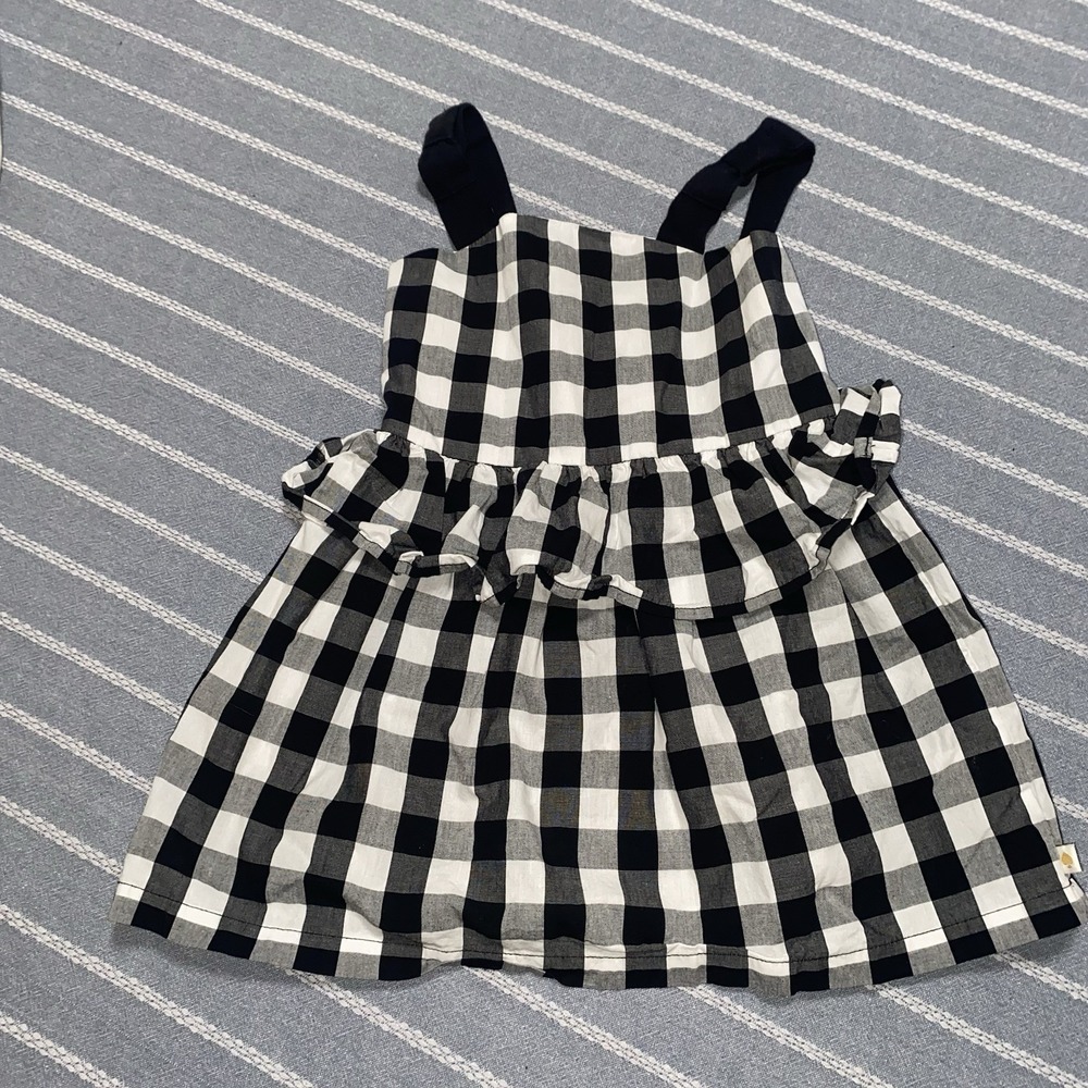 Kate Spade Girls Toddler Black White Plaid Summer Dress 4T‎